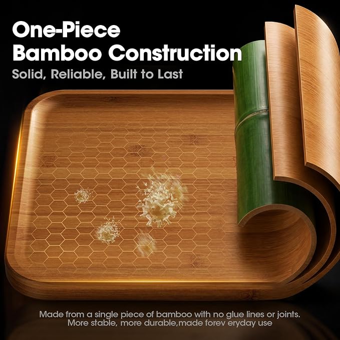 FSC-Certified 17'' x 12'' Deep-Carbonized Bamboo Cutting Board for Kitchen | Wood Chopping Board with Reversible Charcuterie & Juice Groove, Easy-Grip Handles, House Warming Gifts