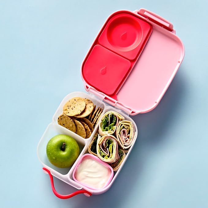b.box Mini Lunch Box, Snack Containers for Kids, Lunch Box Kids, 4.25 Cup | Bento Box for Kids, Sanck Box, Lunch Containers, Leak Proof, Dishwasher Safe, BPA Free, PFAS Free, Ages 3+ — Flamingo Fizz
