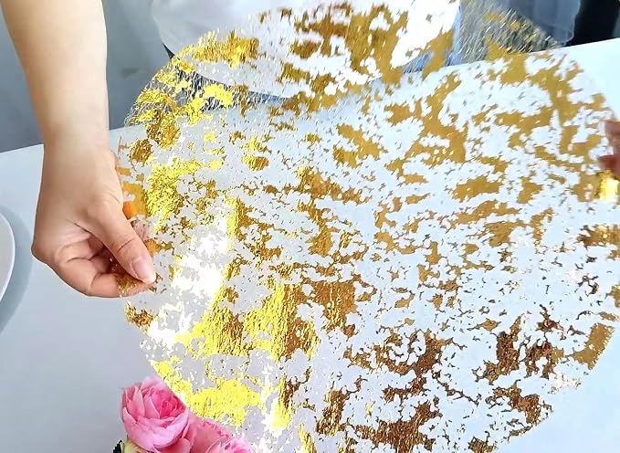 Disposable Gold Placemats Set of 12 Metallic Thin Round 13 Inch Gold Doilies Mesh Pressed Fall Table Placemates 12 Pack Gold Charger Plates for Wedding, Birthday Party