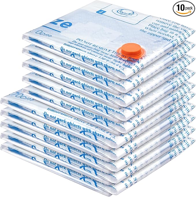 MEIQIHOME Vacuum Storage Bags, Space Saver Sealer Bags,Vacuum seal bags for clothing, Pillows, Comforters, Blankets, Bedding,Travel,10 COMBO