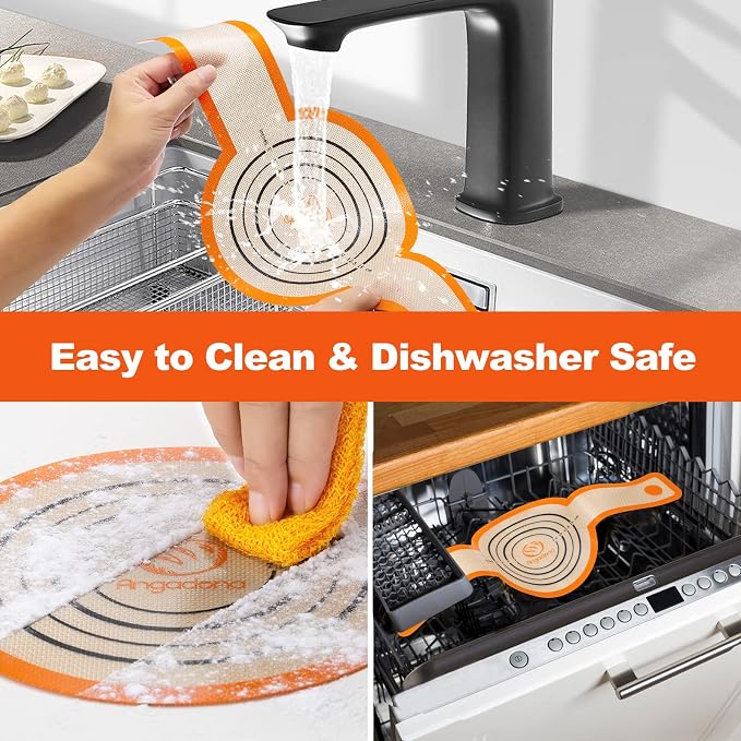 Silicone Bread Sling Oval and Round - Non-Stick & Easy Clean Reusable Oval Bread Baking Mat for dutch oven. With Long Handles Sourdough Bread Baking mat tools supplier Liner (Orange)