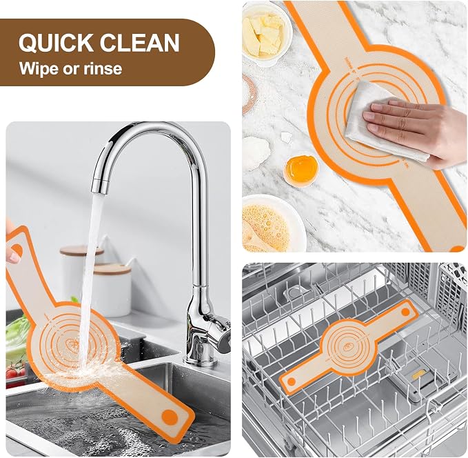 Silicone Bread Sling for Dutch Oven, 2 PCS Round Sourdough Baking Mat, Reusable Dutch Oven Liners with Extra Long Heat-Resistant Handles, Non-Stick Easy Clean Transfer Sling for Sourdough Bread-orange