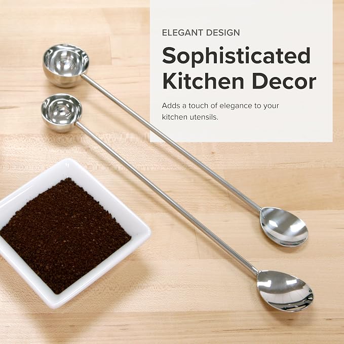 Frieling Coffee Spoon & Stirrer - 2-Tablespoon, Silver, 11-Inch Handle - Stainless Steel Measuring Scoop & French Press Stirring Spoon, Dishwasher Safe
