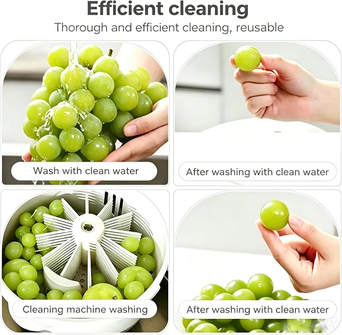 Electric Salad Spinner,Fruit Cleaner Spinner Washer (Blue) | Multifunctional Vegetable Dryer Fruit Washing Bowl with Strainer for Produce Strawberries, Berry, Grapes,Veggies,Potatoes,Etc
