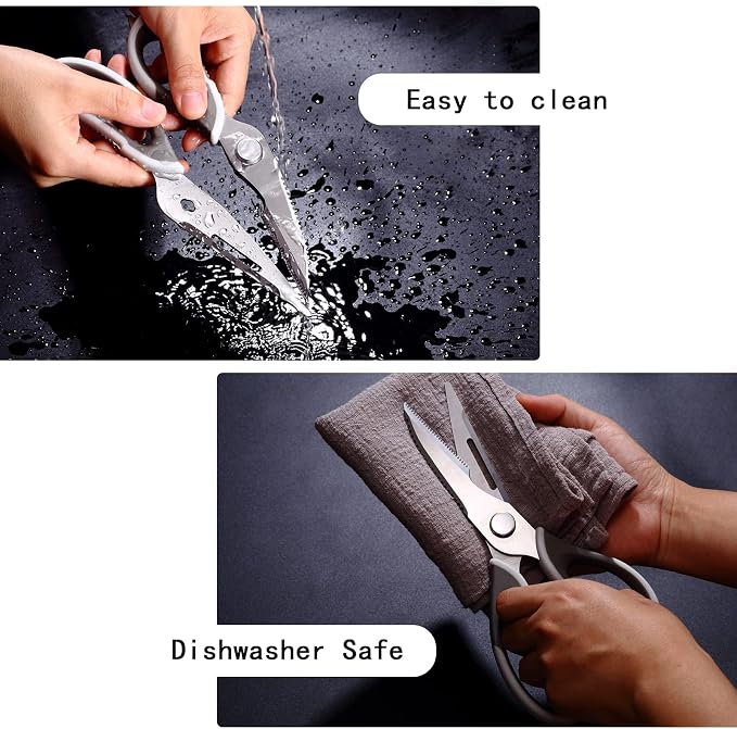 Come Apart Kitchen Scissors for Food, All Purpose Kitchen Shears (Grey) | Easy to Clean, Detachable Blade, Comfort Grip, Multi Functional Cooking Scissors for Meat, Poultry, Fish