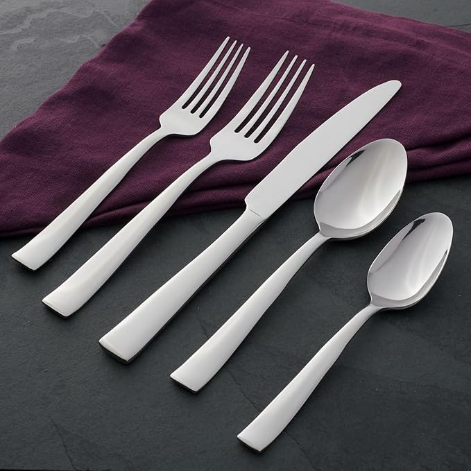 Oneida Monolith 20-Piece 18/0 Silverware Set for 4, Flatware | mirror finish, dishwasher safe | includes knives, forks, and spoons | cutlery set for kitchen and dining