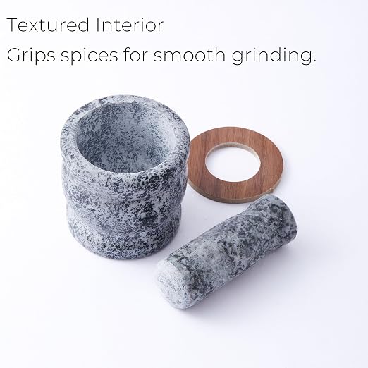 Mini Saffron Grinder, Small Stone Mortar and Pestle | Compact Bowl For Saffron Threads, Spices, Herbs, Table Seasoning And Traditional Kitchen Grinding