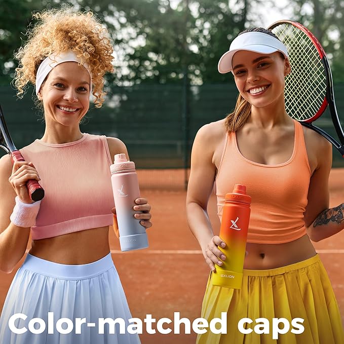 Lexlion Tea Infuser Water Bottle 22 Oz – Triple Wall Insulated Stainless Steel, Loose Leaf & Fruit Strainer, 3 Leakproof Lids, BPA-Free Silicone Sleeve, Reusable Thermal Mug