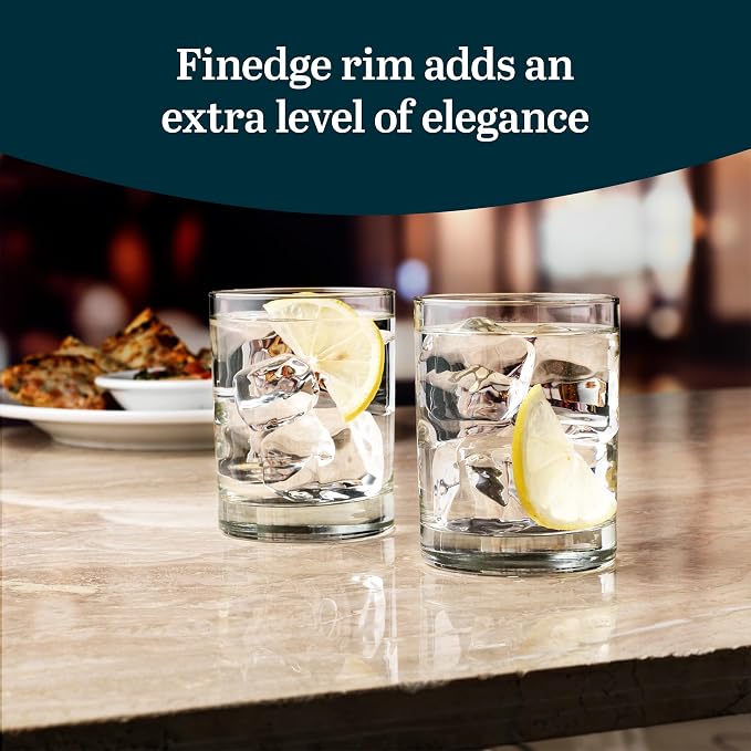 Libbey 918CD Heavy Base Double Old Fashioned Glasses - Elegant Whiskey Glasses Set of 12 - Dishwasher Safe Cocktail Glass for Cocktails, Juice, and More