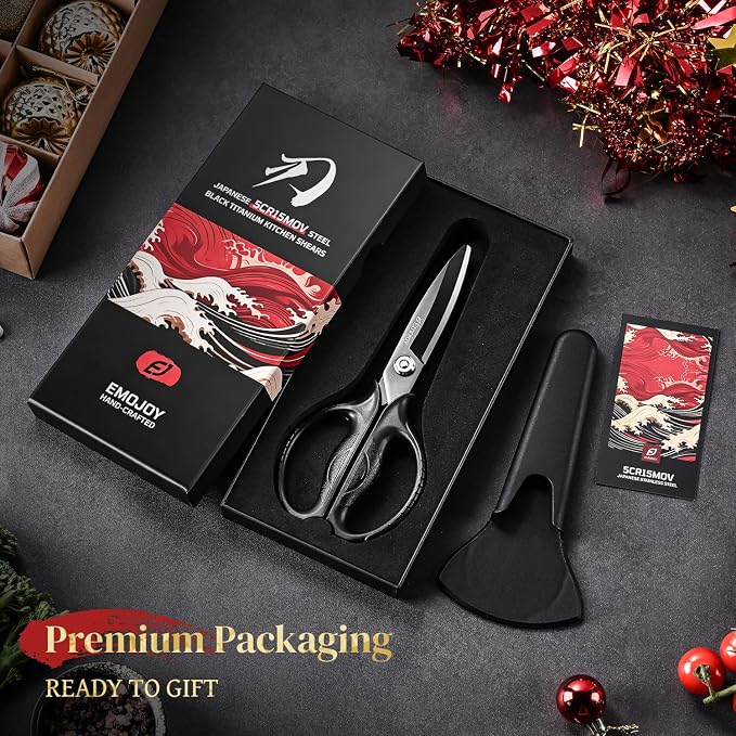 Titanium Kitchen Scissors, Japanese 5Cr15MoV Steel, Detachable | Food-grade stainless steel, Take-apart blades, Magnetic Storage Sleeve, Dishwasher Safe