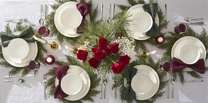 Lenox Studio 1414 Coupe Bone China 18-Piece Dinnerware Set for 6 | dishwasher safe | plates and bowls sets for kitchen and dining | 11 inch plate, dish set, dishes | 3 inch
