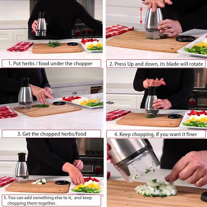 Best Utensils Premium Stainless Steel Chopper And Dicer Chop Veggies Herbs And Nuts With Ease Black