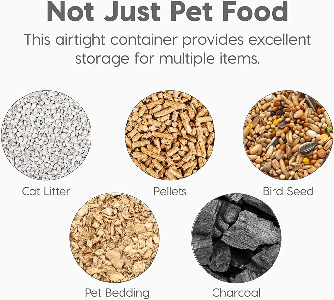 IRIS USA Dog Food Storage Container, Up to 10 lbs, Clear/Gray, Made in USA | BPA-Free, Airtight Seal, Best for Cat Food, Bird Seed, Chicken Feed, Pet Toys, Treats, Pellets