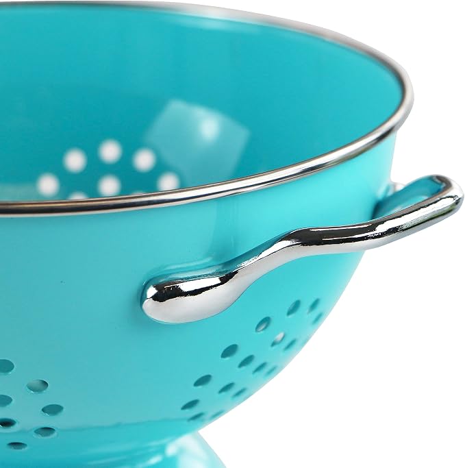 Calypso Basics by Reston Lloyd Powder Coated Enameled Colander, 1.5 Quart, Turquoise