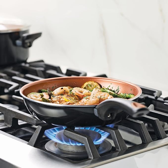 Farberware Glide Nonstick Frying Pan Set / Fry Pan Set / Skillet Set - 9.25 Inch and 11.25 Inch , Black