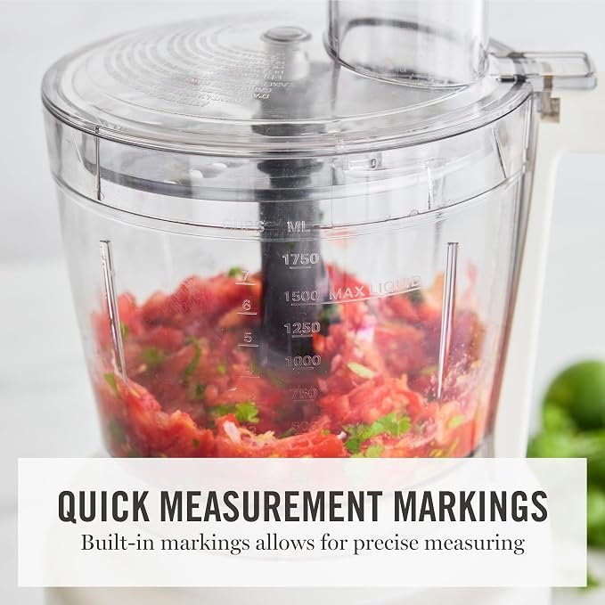 Martha Stewart 10 Cup Food Processor & Electric Chopper, One Touch Pulse | BPA-Free Bowl, 3 Multipurpose Blades, Easy Food Prep, Chop, Slice, Shred, Puree, Emulsify, Speed Dial, Wide Feed Chute, Navy