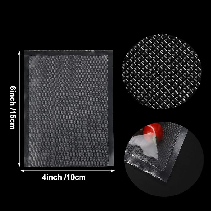Outus 4 x 6 Inch Vacuum Heat-Seal Bags Pre-Cut Vacuum Sealer Bags for Food Preservation (120 Pieces)