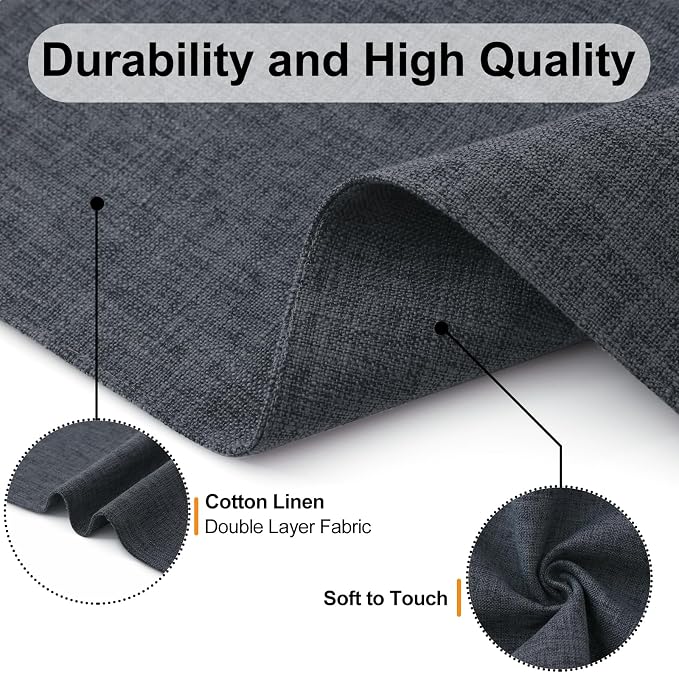 Homaxy Cloths Placemats for Dining Table Set of 6, 13" x 19", Charcoal Gray | Heat Resistant, Washable, Cotton Linen Blend Table Mats, Easy to Clean Place Mats, Indoor Outdoor