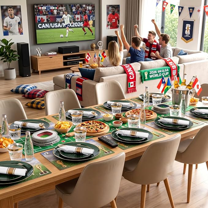 KIRE 350PCS Green and Gold Plates - Plastic Dinnerware Set for Christmas | 50Guests Include 100PC Green Plastic Disposable - 50PCSPre Rolled Napkins with Silverware &50PCS Cups for Wedding/Holiday