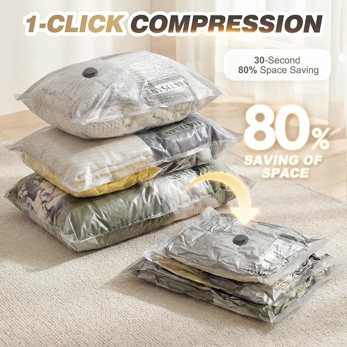 10pcs Vacuum Seal Bags for Clothing Travel with Rechargeable Electric Pump, Space Saver Vacuum Storage Bags for 3-5 Days Travel, Reusable Compression Bags for Luggage Home(10pcs Checkered)