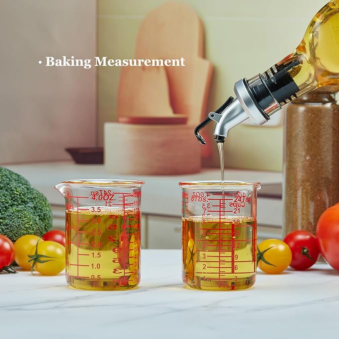 120 ML/4OZ High Borosilicate Glass Measuring Cup-V-Shaped Spout,Glass Measuring Beaker for Kitchen or Restaurant, Easy to Read(SINGLE)