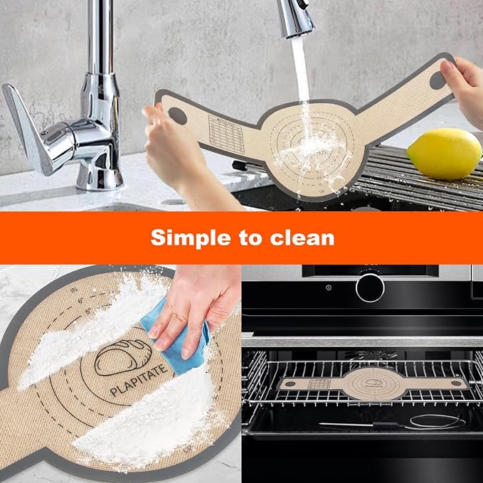 PLAPITATE Silicone Bread Sling for Dutch Oven Liners, Non Stick 2 PCS, Easy Clean Reusable Silicone Bread Baking Mat with Long Handles, Easy to Transfer Sourdough Bread, Round