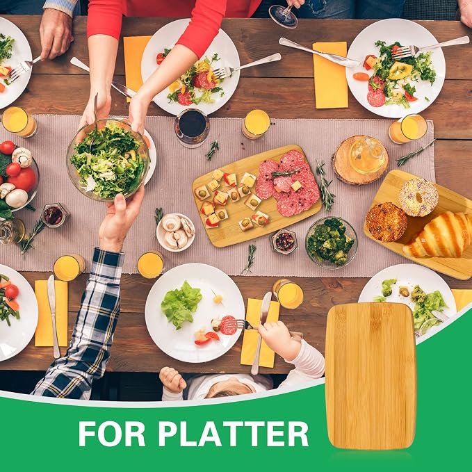 10 Pcs Bulk Wood Cutting Board Bamboo Wooden Chopping Board Charcuterie Serving Tray Laser Engraving Blanks for Pizza Bread Vegetables Cheese DIY Mothers Father Day Housewarming Gifts, 6" x 9"