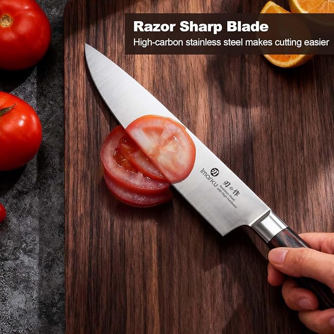 imarku Chef Knife 8 Inch, Professional Kitchen Knife in Japanese HC Steel | Super Sharp Knife With Ergonomic Handle, Cooking Knife With Gift Box, Kitchen Gadgets, Best Gifts for Family and Friends