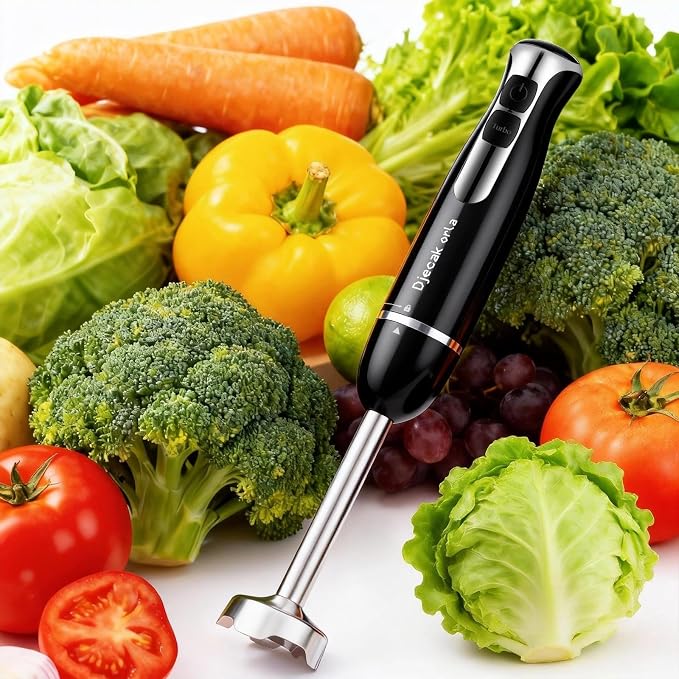 Upgraded 700W Immersion Hand Blender, Black | 20 Variable Speeds, Up to 15,500 RPM Stick Mixer for Smoothies,Soup, Puree & Baby Food
