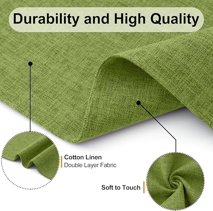 Homaxy Cloths Placemats for Dining Table Set of 4, 13" x 19", Grass Green | Heat Resistant, Washable, Cotton Linen Blend Table Mats, Easy to Clean Place Mats, Indoor Outdoor