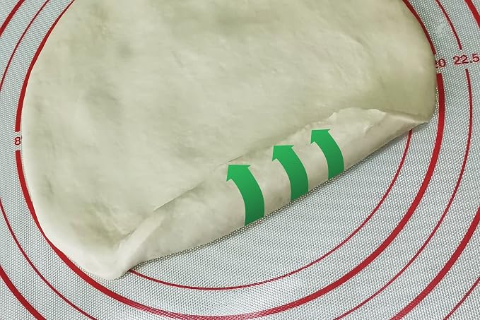 Yansumi silicone pastry non stick baking mat with measurement fondant mat with three sizes for silicone baking mat, counter mat, dough rolling mat,fondant/pie crust mat (Red, 32"L x 24"W)