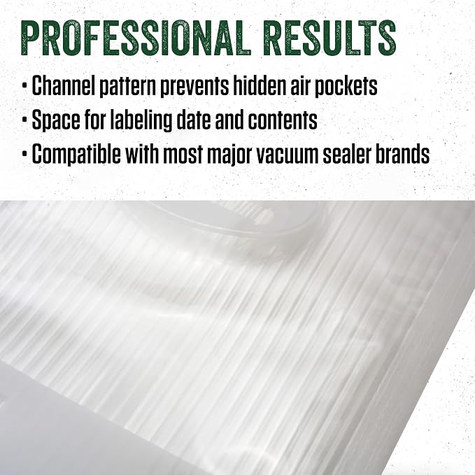 LEM Products MaxVac Pint Vacuum Sealer Bags, 6" x 10", 28 Count | Puncture Resistant, Compatible with Major Vacuum Sealer Brands, Helps Prevent Freezer Burn and Preserves Freshness and Flavor