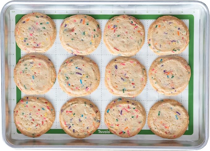Tovolo TrueBake Silicone Baking Mat Half Sheet with Grid Lines for Baking Cookies Pastry Rolling Dough Cooking, Heavy Duty Heat Resistant Reusable Non Stick BPA Free Bakerware Liner Mat Oven Safe