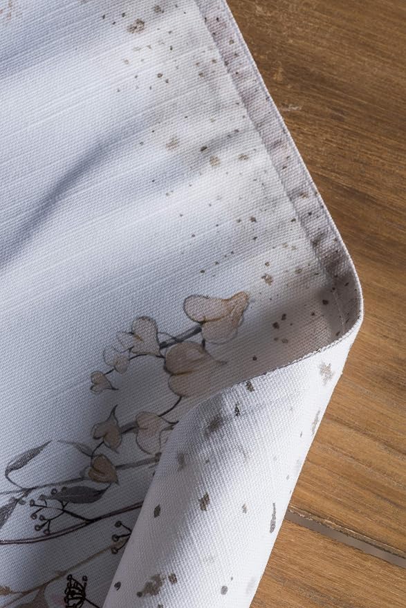 Maison d' Hermine Placemats Set of 4 Reusable 100% Cotton (13"x19") | Cloth Place Mats Washable Table Mats for Kitchen Dining Party Home Restaurant Spring Summer - Meadow Florals - Brown