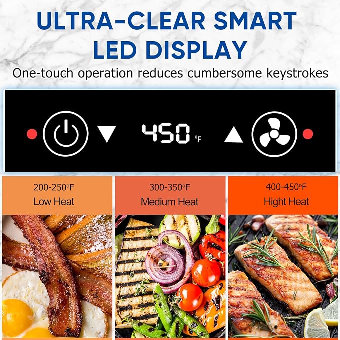 Indoor Grill CUSIMAX Electric Smokeless Grill Portable Korean BBQ, Blue | with Turbo Smoke Extractor Technology, Adjustable Temperature, Non-stick Removable Plate, Tempered Glass Lid, Great for Party