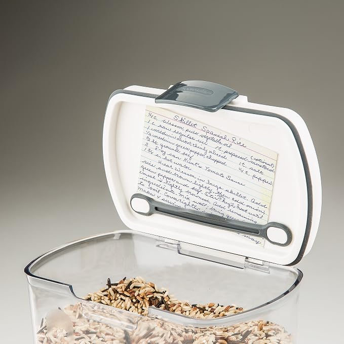 ProKeeper 2.5-Quart Grain Storage Container with Hinged Lid, Clear – BPA-Free, Airtight Seal, 5.5 x 7.65 x 7.25" | Includes Scoop, Hinged Lid, and Measurement Markings, Ideal for Rice, Beans, Grains, and Oats, BPA-Free and Dishwasher Safe