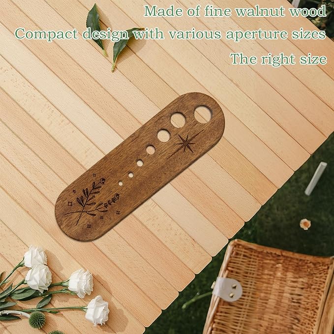 Wooden Vegetable Splitter Comes with a Cleaning Brush, Fun Kitchen Gadgets, Exquisite Herb Stripper Bowl Gifts for the Kitchen Suitable for Home Use & Chefs