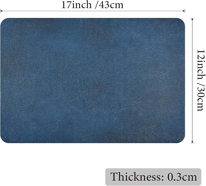 Vinyl Placemats Set of 6-12x17 Inch - Heat Resistant Washable Place Mats Waterproof Non-Slip Wipeable Table Mats for Dining Table Decor, Indoor/Outdoor Plastic Mat