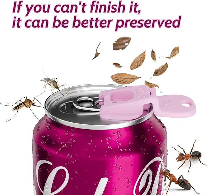 CanGuard 6-Pack Can Opener – Easy Open Drink Tab Toppers&Can Covers for Soda, Beer, Coke Shields From Bugs, Dust at the Party,Camping, BBQ– Colorful Can Lids