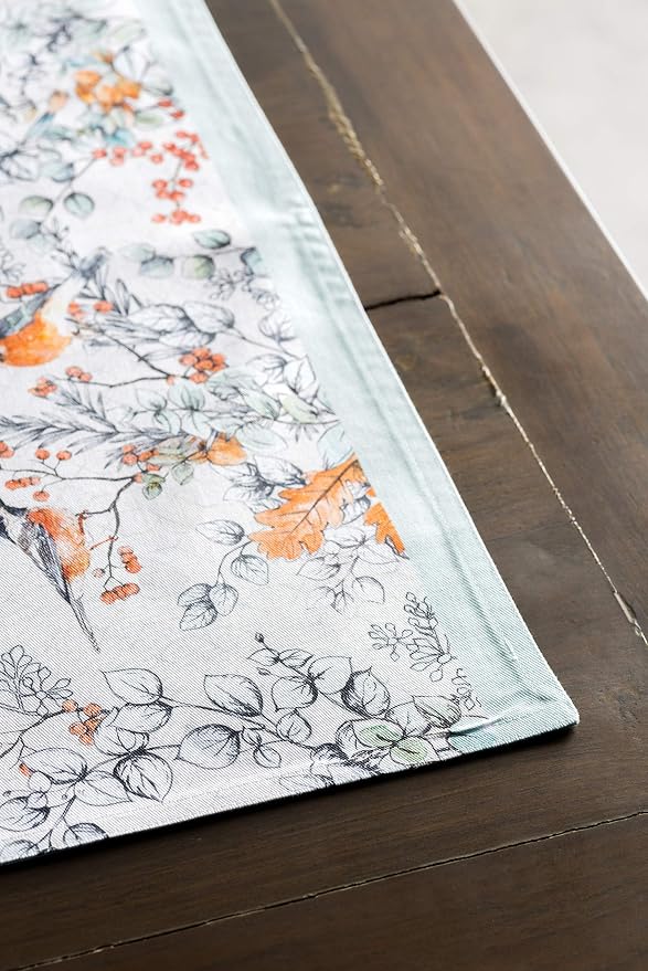 Maison d' Hermine Placemats Set of 4 Reusable 100% Cotton (13"x19") | Cloth Place Mats Washable Table Mats for Kitchen Dining Party Wedding Home Thanksgiving Christmas - Whitish Shabby Chique
