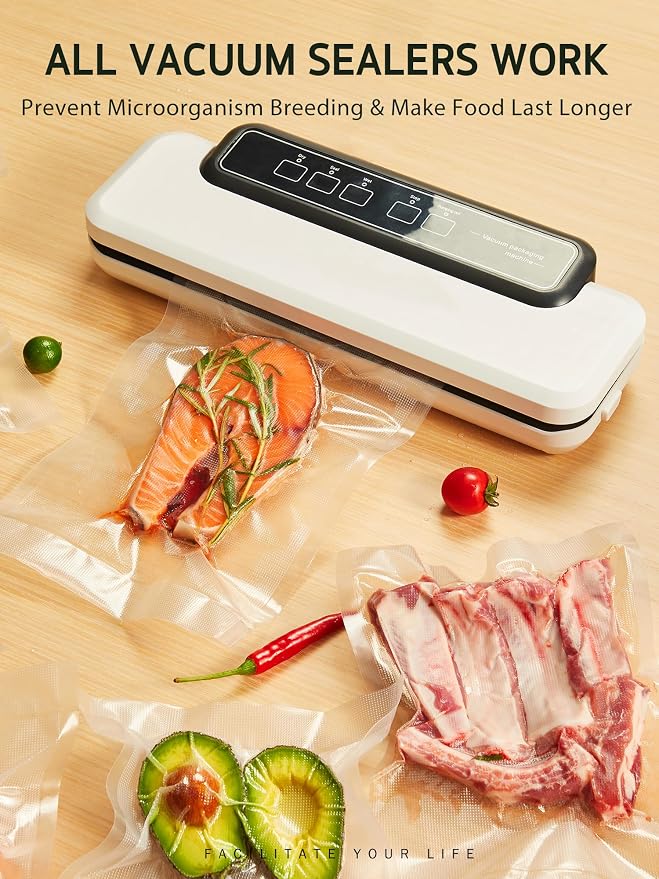 Syntus 11" x 75' and 8" x 75' Vacuum Sealer Bags Rolls Keeper with Cutter | BPA Free, Commercial Grade, Heavy-Duty, Microwave Sous Vide Cooking, Meal Prep, Custom Length, Precise Cuts, for Food Storage