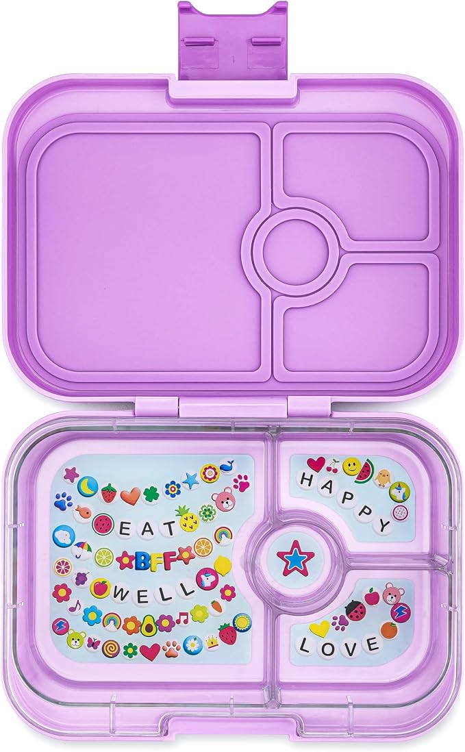 Yumbox Panino Leakproof Bento Lunch Box - Ami Purple (Friendship Tray) | Leakproof, Sandwich-friendly, Removable Tray with 3 Compartments + Dip well, BPA-Free, Easy Open Latch, Lightweight, Compact
