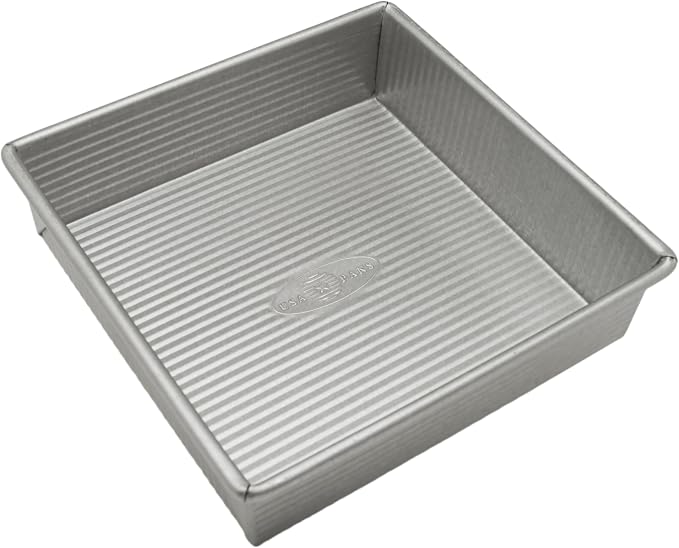 USA Pan Bakeware Nonstick Square Cake Pan, 8 Inch, Aluminized Steel