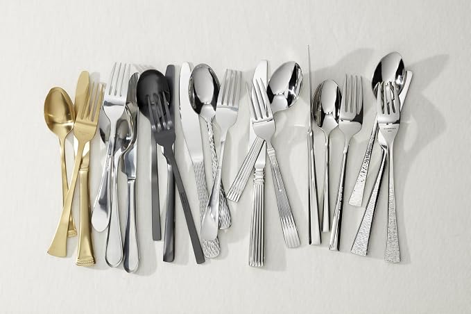 Oneida Icarus 45-Piece Flatware Set, Service for 8, Silver | mirror finish, dishwasher safe | includes serving spoons and utensil set | heavy duty, cutlery set for kitchen and dining