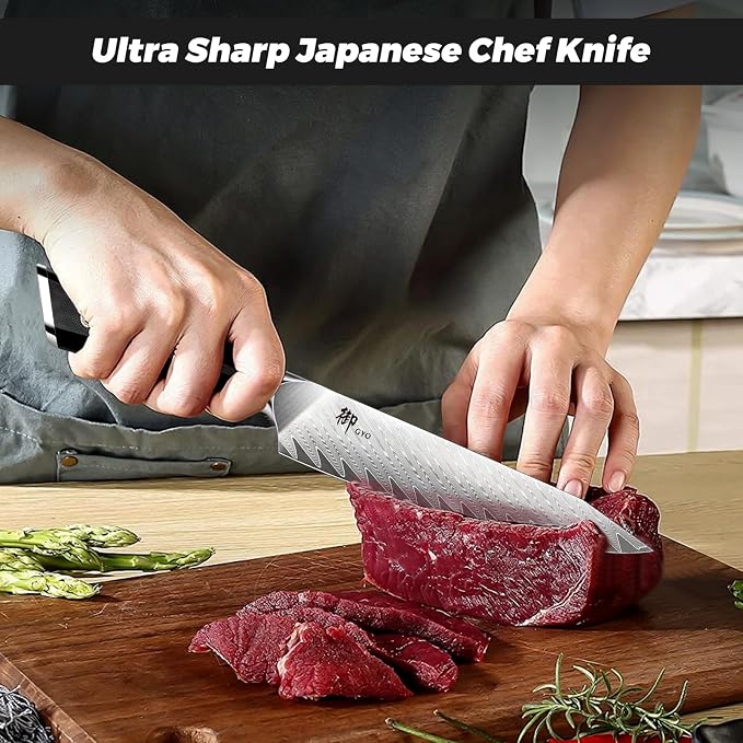 SHAN ZU Damascus Chef Knife 6 inch,67-Layer 10Cr15MoV Japanese Steel | High Carbon Super Sharp Japanese Chef Knife, All Purpose Professional Kitchen Utility Petty Knives with G10 Handle
