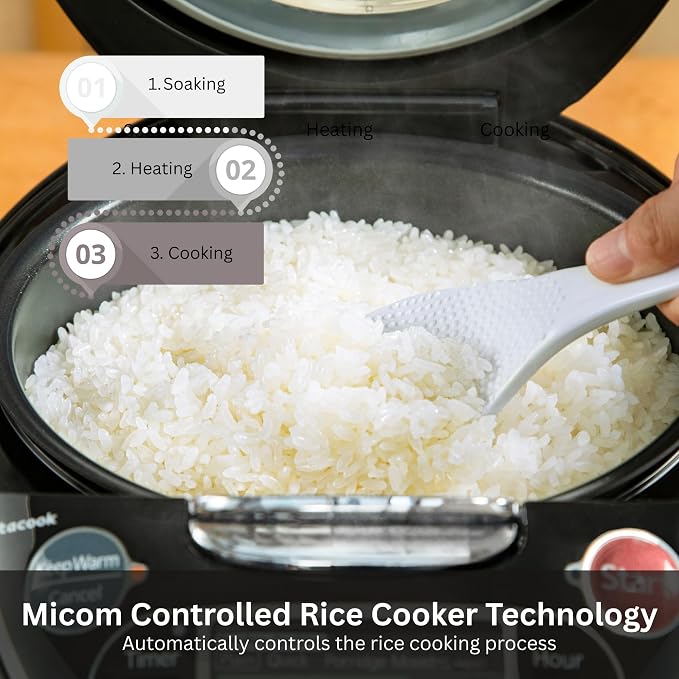 Tiger Jax T18u K 10 Cup Micom Rice Cooker (Stainless Steel) | Food steamer, slow-cook function