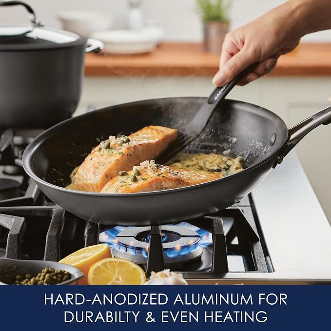 Rachael Ray Cook + Create Hard Anodized Nonstick Frying Pan/Skillet, 12.5 Inch - Black