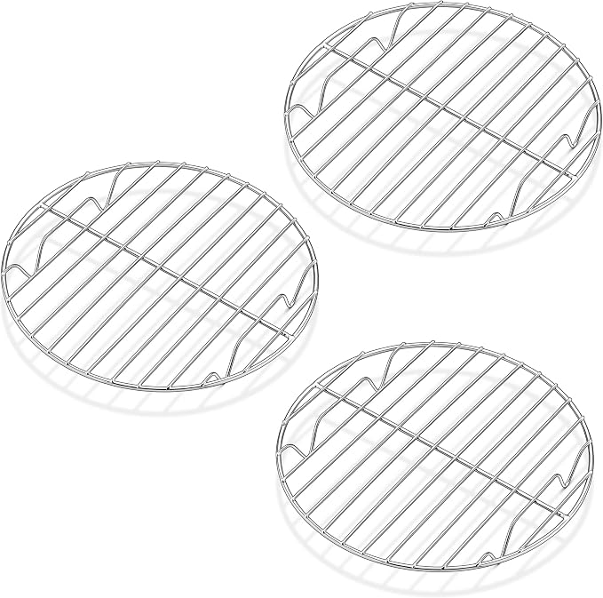 Herogo 3 Pack Steaming Cooling Racks, 7.6 inch Round Baking Canning Racks