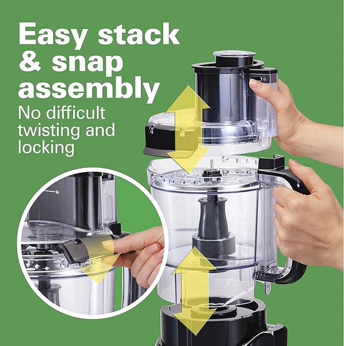 Hamilton Beach Stack & Snap Food Processor, 12 Cup Capacity, R70727 (Renewed)