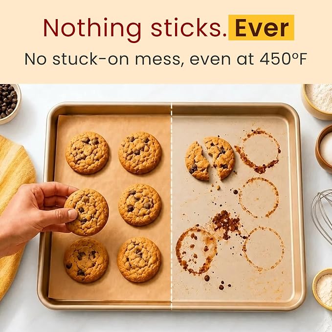 260 Sq.Ft Unbleached Parchment Paper for Baking - Roll with Cutter | Heavy Duty Non-Stick Brown for Cooking, Grilling, Steaming and Air Fryer, 15" x 210ft by Baker's Signature
